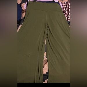 Olive Green Women's Wide-Leg Pants